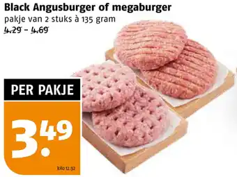 Poiesz Black Angusburger of megaburger 135g aanbieding