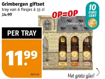 Poiesz Grimbergen giftset tray van 6 flesjes à 33 cl aanbieding