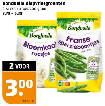 Poiesz Bonduelle diepvriesgroenten 300/400g aanbieding