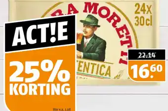 Poiesz Birra Moretti krat van 24 flesjes à 30 cl aanbieding