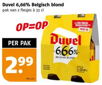 Poiesz Duvel 6,66% Belgisch blond aanbieding