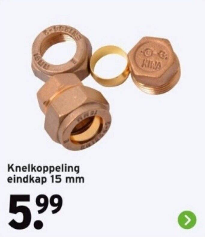 Knelkoppeling eindkap 15 mm aanbieding bij GAMMA