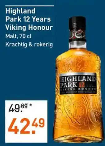 Gall & Gall Highland Park 12 Years Viking Honour Malt, 70 cl aanbieding