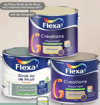 Praxis Op flexa strak op de muur en creations kleurmuurverf aanbieding