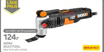 Praxis WORX MULTITOOL Type Sonicrafter WX681. aanbieding