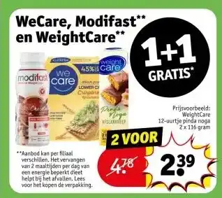 Kruidvat WeCare, Modifast** en WeightCare** aanbieding