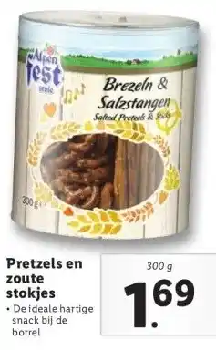 Lidl Pretzels en zoute stokjes aanbieding