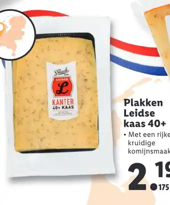 Lidl Plakken Leidse kaas 40+ 175g aanbieding