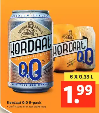 Lidl Kordaat 0.0 6-pack 6 x 0,33 l aanbieding