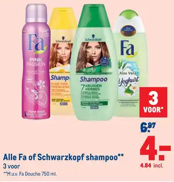 Makro Alle Fa of Schwarzkopf shampoo aanbieding