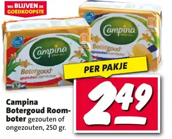 Nettorama Campina Botergoud Roomboter  250 gr. aanbieding