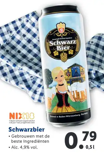 Lidl Schwarzbier 0,5l aanbieding