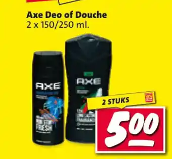 Nettorama Axe Deo of Douche 2 x 150/250 ml aanbieding