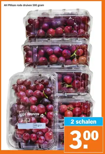 Albert Heijn AH Pitloze rode druiven 500g aanbieding