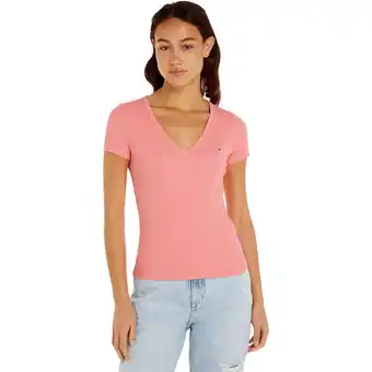 Spartoo T-shirt Korte Mouw Tommy Jeans CAMISETA AJUSTADA ESSENTIAL MUJER DW0DW17385 aanbieding