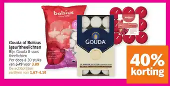 Albert Heijn Gouda of Bolsius (geur)theelichten aanbieding