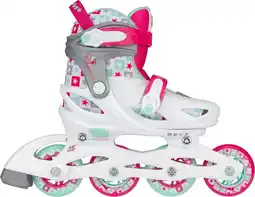 Bol.com Nijdam Inline Skates Verstelbaar - Sk8 Star - Wit/Fuchsia - 33-36 aanbieding