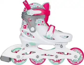 Bol.com Nijdam Inline Skates Verstelbaar - Sk8 Star - Wit/Fuchsia - 33-36 aanbieding