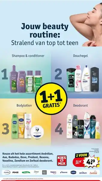 Kruidvat Keuze uit het hele assortiment Andrélon, Axe, Badedas, Dove, Prodent, Rexona, Vaseline, Zendium en Zwitsal deodorant. aanbieding