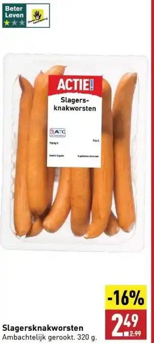 ALDI Slagersknakworsten aanbieding