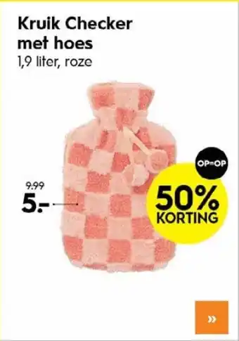 Blokker Kruik Checker met hoes aanbieding