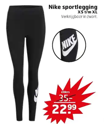 Trekpleister Nike sportlegging XS t/m XL aanbieding