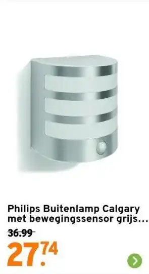 GAMMA Philips Buitenlamp Calgary met bewegingssensor grijs LED 3.5W aanbieding