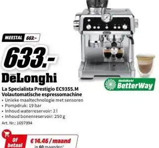 MediaMarkt La Specialista Prestigio EC9355.M Volautomatische espressomachine aanbieding