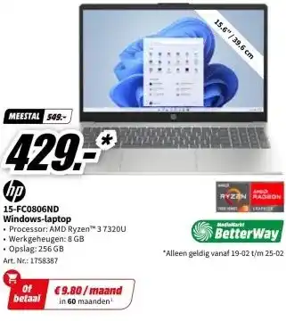 MediaMarkt 15-FC0806ND Windows-laptop aanbieding