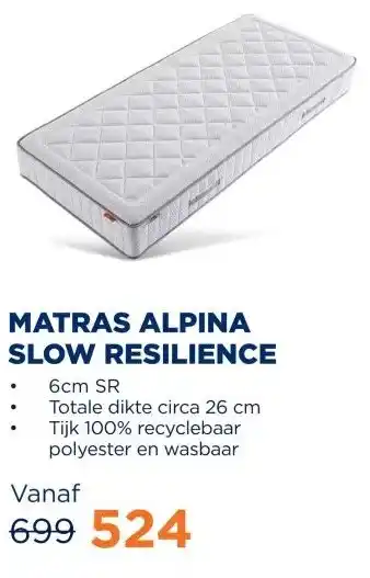 TotaalBED Matras Alpina | Slow Resilience toplaag | 70x200 aanbieding