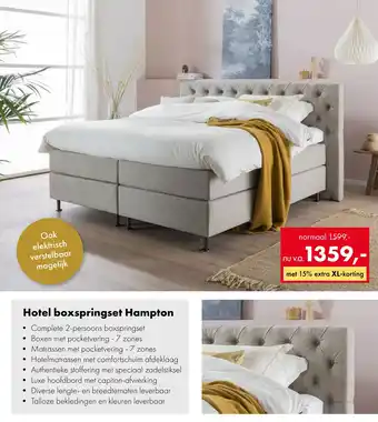 Woonsquare Hotel boxspringset Hampton aanbieding