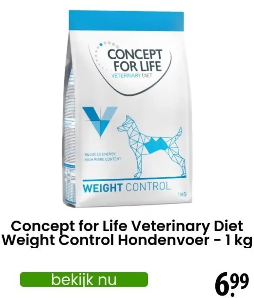 Concept for Life Veterinary Diet Weight Control Hondenvoer 1 kg aanbieding bij Zooplus