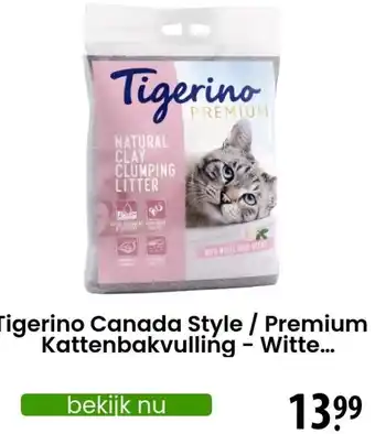 Zooplus Tigerino Canada Style / Premium Kattenbakvulling - Witte.. aanbieding