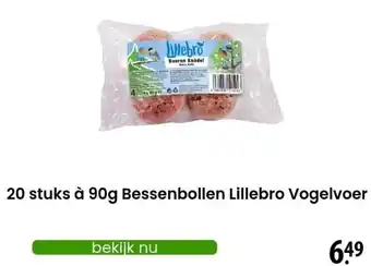 Zooplus 20 stuks à 90g Bessenbollen Lillebro Vogelvoer aanbieding