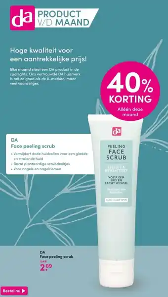 DA Face peeling scrub aanbieding