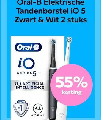 Plein.nl Oral-B Elektrische Tandenborstel iO 5 Zwart & Wit 2 stuks aanbieding