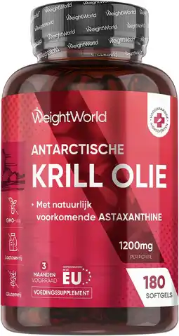 Amazon Krill Olie softgels met DHA, EPA en Astaxanthine - 1000 mg krillolie met belangrijke Omega 3 vetzuren - 120 softgel capsules aanbieding