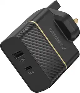 Amazon OtterBox Dual Port UK Wandoplader 30W, USB-C PD 18W + USB-A 12W, snelle oplader voor smartphone en tablet, getest op vallen,  aanbieding