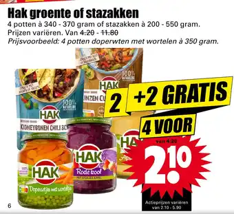 Dirk Hak groente of stazakken aanbieding