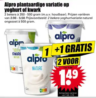 Dirk Alpro plantaardige variatie op yoghurt of kwark aanbieding