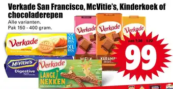 Dirk Verkade San Francisco, Mcvitie's, Kinderkoek Of Chocoladerepen X Cacad Sen Cacad aanbieding