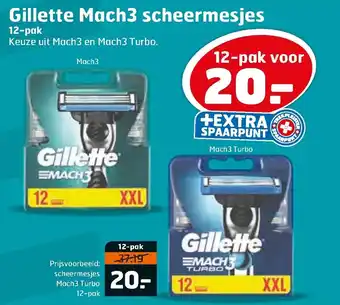 Trekpleister Gillette Mach3 scheermesjes 12-pack aanbieding