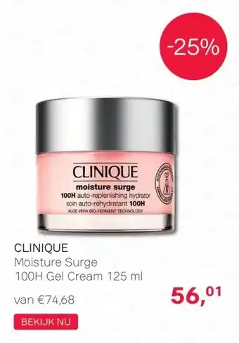 Pour Vous CLINIQUE Moisture Surge 100H Gel Cream 125 ml aanbieding