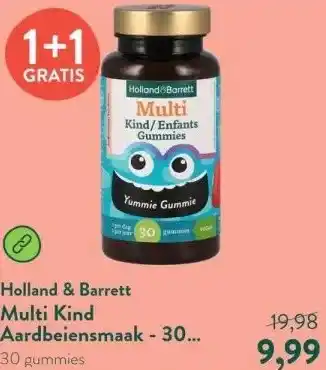 Holland & Barrett Multi Kind Aardbeiensmaak - 30 gummies aanbieding