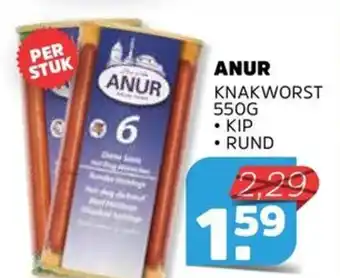 Sahan Supermarkten ANUR KNAKWORST 550g aanbieding