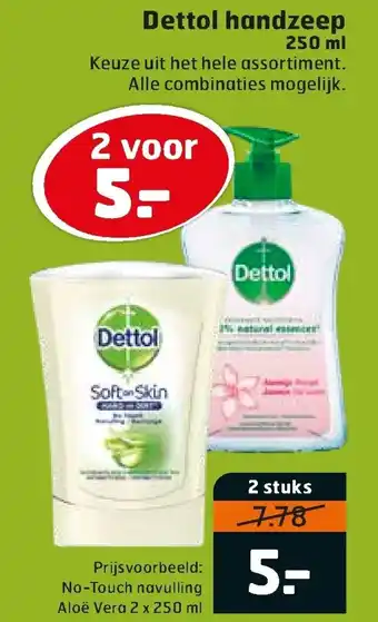 Trekpleister Dettol handzeep 250ml aanbieding