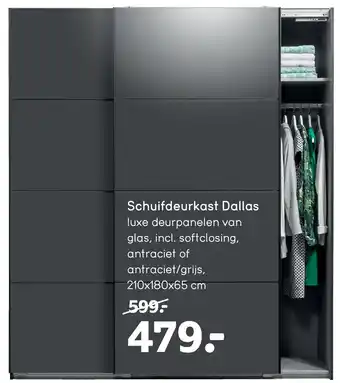 Leen Bakker Schuifdeurkast Dallas aanbieding