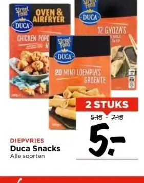 Vomar Voordeelmarkt DIEPVRIES Duca Snacks aanbieding