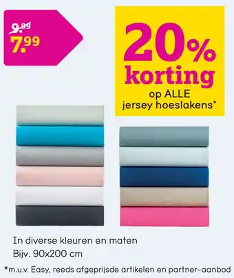 Leen Bakker op ALLE jersey hoeslakens* aanbieding