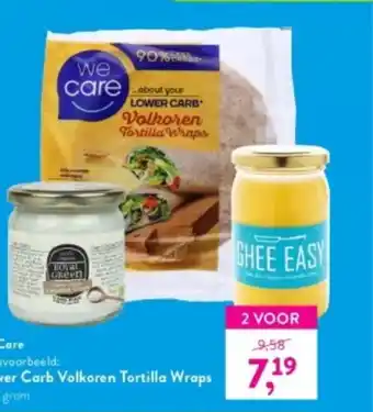 Holland & Barrett We Care Lower Carb Volkoren Tortilla Wraps 160 gram aanbieding